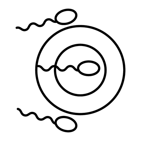 Spermatozoa, fertilization line icon. vector illustration isolated on white. outline style design, designed for web and app.のイラスト素材