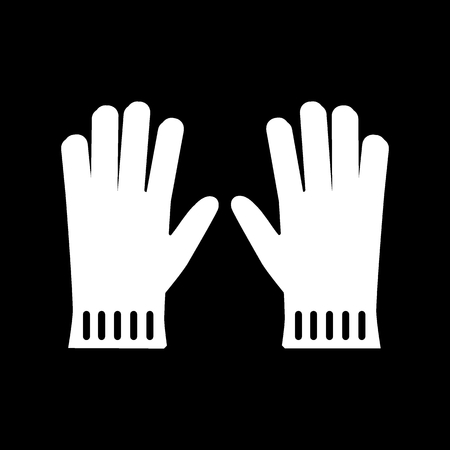 Garden gloves solid icon. vector illustration isolated on black. glyph style design, designed for web and app.のイラスト素材