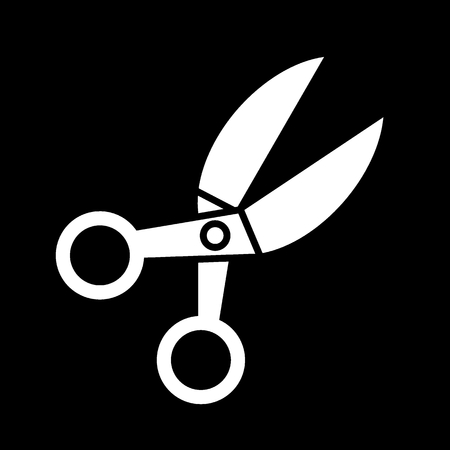 Scissors solid icon. vector illustration isolated on black. glyph style design, designed for web and appの写真素材