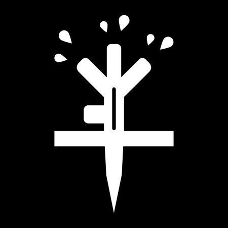 Sprinkler solid icon. vector illustration isolated on black. glyph style design, designed for web and app.の写真素材