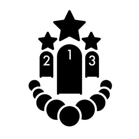 First, second and third place star award solid icon. vector illustration isolated on white. glyph style design, designed for web. Eps 10のイラスト素材