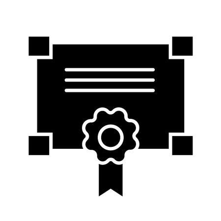 Certificate solid icon. vector illustration isolated on white. glyph style design, designed for web and appのイラスト素材