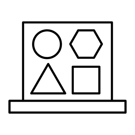 Shape sorter toy thin line icon. Educational toy vector illustration isolated on white. Construct toys outline style design, designed for web and app.の写真素材