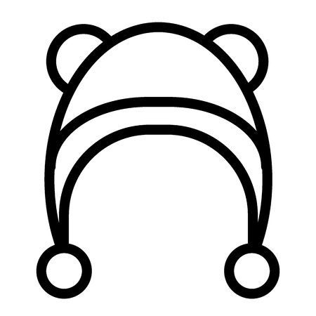 Winter hat line icon. Baby hat vector illustration isolated on white. Clothes outline style design, designed for web and app.のイラスト素材