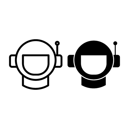 Astronaut line and glyph icon. Cosmonaut vector illustration isolated on white. Spaceman outline style design, designed for web and app.のイラスト素材