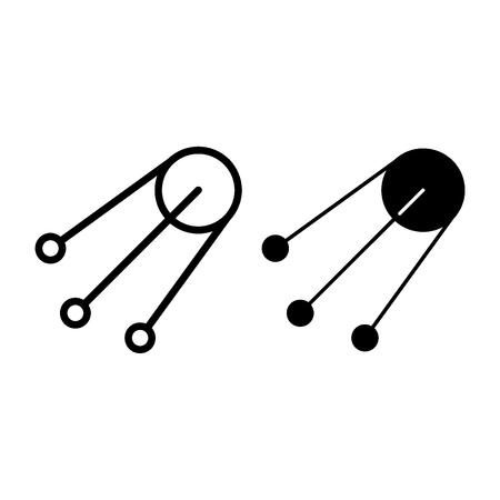 Sputnik line and glyph icon. Satellite vector illustration isolated on white. Shuttle outline style design, designed for web and app.のイラスト素材
