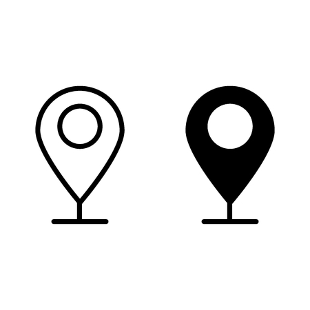 Location sign line and glyph icon. Gps pin vector illustration isolated on white. Map point outline style design, designed for web and app.のイラスト素材