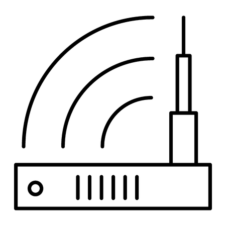 Router thin line icon. Wifi vector illustration isolated on white. Wireless outline style design, designed for web and app.のイラスト素材