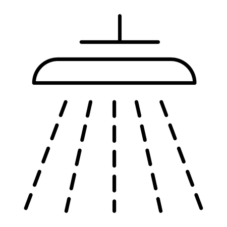 Shower thin line icon. Douche vector illustration isolated on white. Shower head outline style design, designed for web and app. Eps 10のイラスト素材