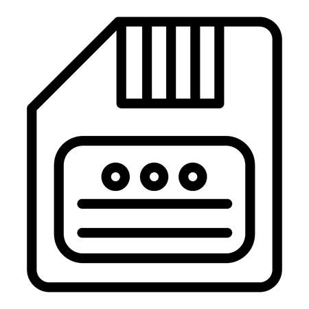 Save line icon. Diskette vector illustration isolated on white. Floppy disc outline style design, designed for web and app.の写真素材