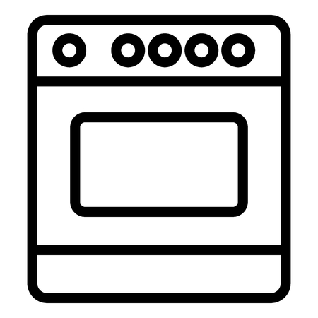 Oven line icon. Kitchen stove vector illustration isolated on white. Cooker outline style design, designed for web and app.の写真素材