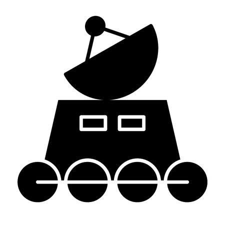 Moon rover solid icon. Lunar rover vector illustration isolated on white. Spacecraft glyph style design, designed for web and app. Eps 10.のイラスト素材