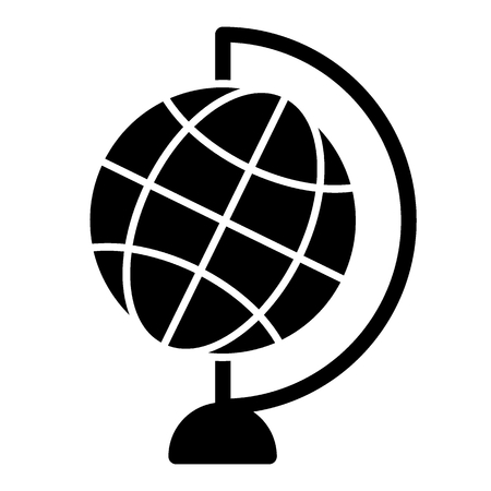 World globe solid icon. Table globe vector illustration isolated on white. Planet map glyph style design, designed for web and app. Eps 10.のイラスト素材