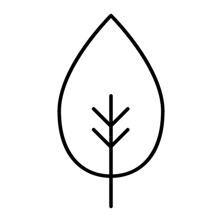 Leaf thin line icon. Simple leaf vector illustration isolated on white. Abstract leaf outline style design, designed for web and app. Eps 10.のイラスト素材