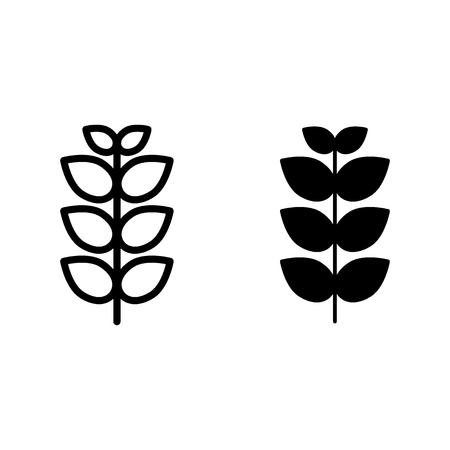Wheat line and glyph icon. Agriculture vector illustration isolated on white. Ears of wheat outline style design, designed for web and app. Eps 10.のイラスト素材