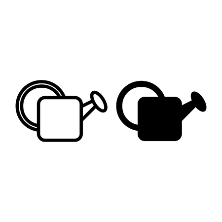 Watering can line and glyph icon. Garden vector illustration isolated on white. Garden water can outline style design, designed for web and app. Eps 10のイラスト素材
