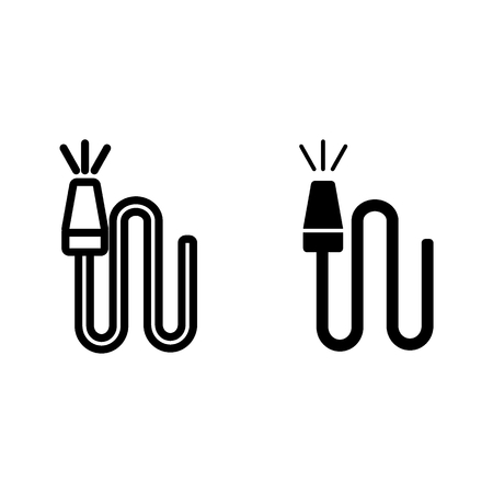 Hose line and glyph icon. Garden hose vector illustration isolated on white. Watering hose outline style design, designed for web and app. Eps 10.のイラスト素材