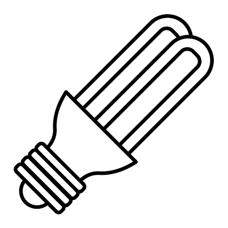 Energy saving bulb thin line icon. Economic lamp vector illustration isolated on white. Fluorescent lamp outline style design, designed for web and app. Eps 10のイラスト素材