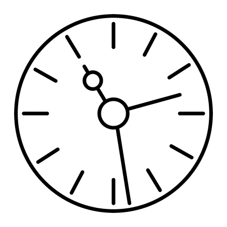 Clock thin line icon. Time vector illustration isolated on white. Watch outline style design, designed for web and app. Eps 10のイラスト素材