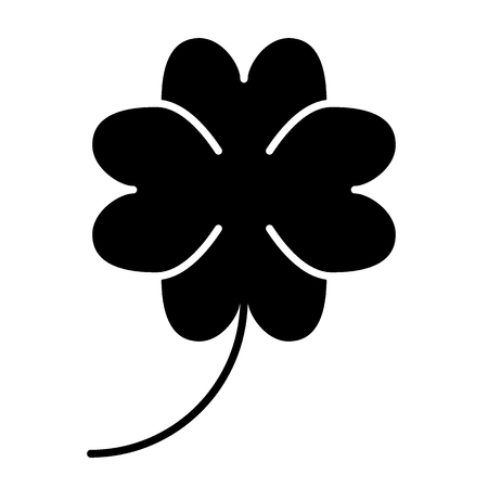 Four leaf clover solid icon. St Patrick's day symbol vector illustration isolated on white. Shamrock glyph style design, designed for web and app. Eps 10のイラスト素材