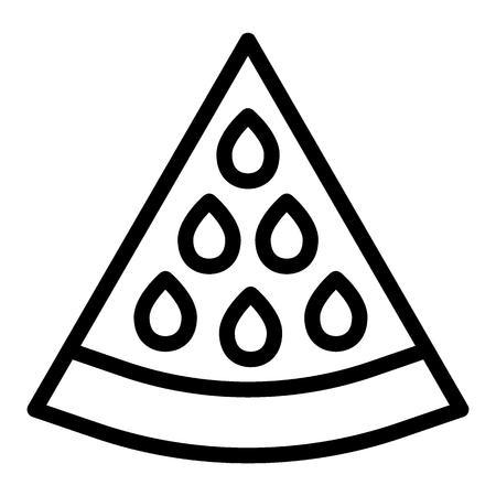 Watermelon line icon. Watermelon lobe vector illustration isolated on white. Food outline style design, designed for web and app. Eps 10.のイラスト素材