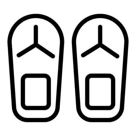 Flip flops line icon. Beach slippers vector illustration isolated on white. Footwear outline style design, designed for web and app. Eps 10.の写真素材