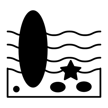 Surfboard solid icon. Surfing vector illustration isolated on white. Water sport glyph style design, designed for web and app. Eps 10.の写真素材