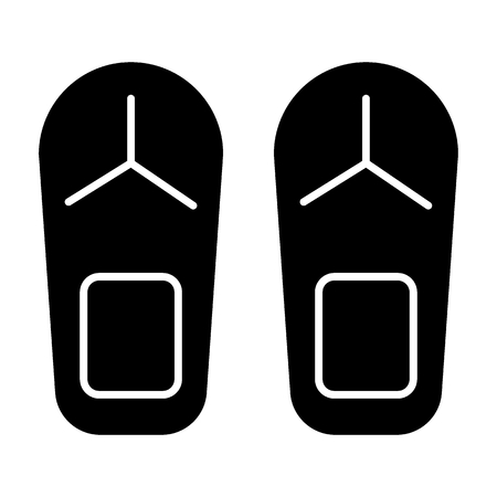 Flip flops solid icon. Beach slippers vector illustration isolated on white. Footwear glyph style design, designed for web and app. Eps 10.の写真素材