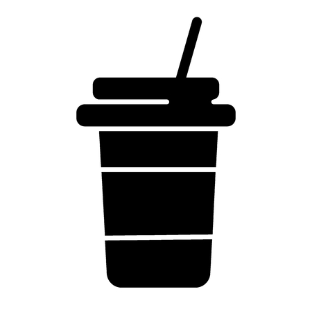 Disposable coffee cup solid icon. Paper coffee cup vector illustration isolated on white. Takeaway coffee cup glyph style design, designed for web and app. Eps 10のイラスト素材