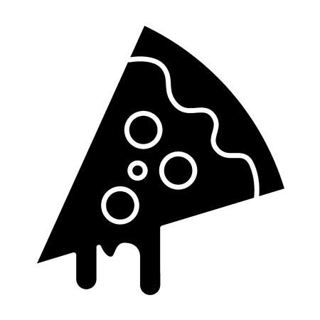 Slice of pizza solid icon. Italian food vector illustration isolated on white. Pizza glyph style design, designed for web and app. Eps 10.の写真素材