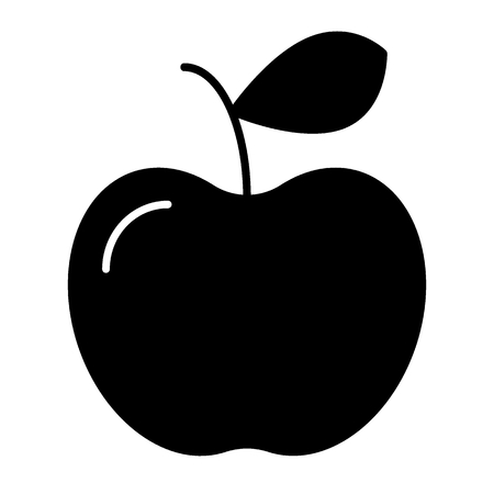 Apple solid icon. Fruit vector illustration isolated on white. Vitamin glyph style design, designed for web and app. Eps 10.の写真素材