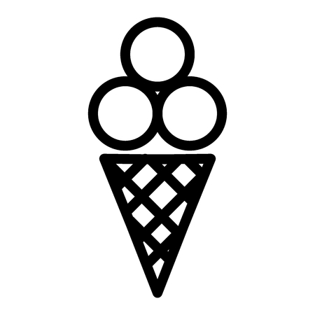 Ice cream line icon. Sweets vector illustration isolated on white. Food outline style design, designed for web and app. Eps 10.の写真素材