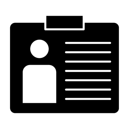Identification card solid icon. Badge vector illustration isolated on white. Identification glyph style design, designed for web and app. Eps 10のイラスト素材