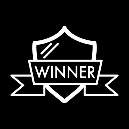 Winner emblem line icon. vector illustration isolated on black. outline style design, designed for web. Eps 10のイラスト素材