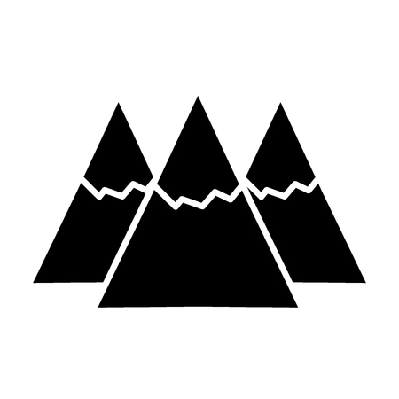 Mountains solid icon. Landscape vector illustration isolated on white. Rock glyph style design, designed for web and app.のイラスト素材