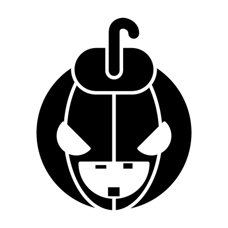 Halloween face solid icon. Halloween pumkin vector illustration isolated on white. Head pumkin glyph style design, designed for web and app. Eps 10のイラスト素材