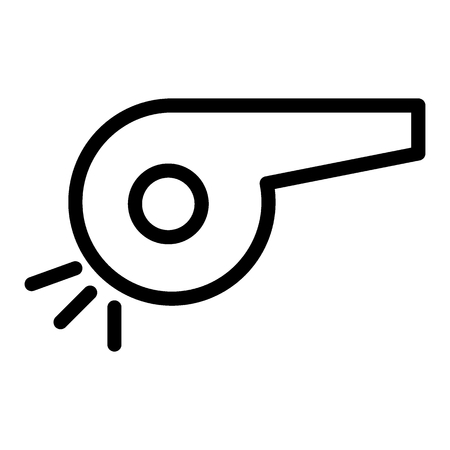 Whistle line icon. Referee whistle illustration isolated on white. Blower outline style design, designed for web and app. Eps 10のイラスト素材