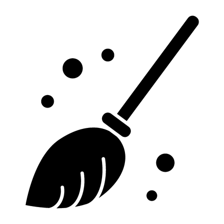 Broom solid icon. Besom vector illustration isolated on white. Household glyph style design, designed for web and app. Eps 10のイラスト素材