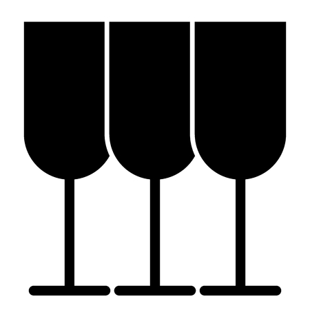 Glasses solid icon. Stemware vector illustration isolated on white. Glassware glyph style design, designed for web and app. Eps 10のイラスト素材