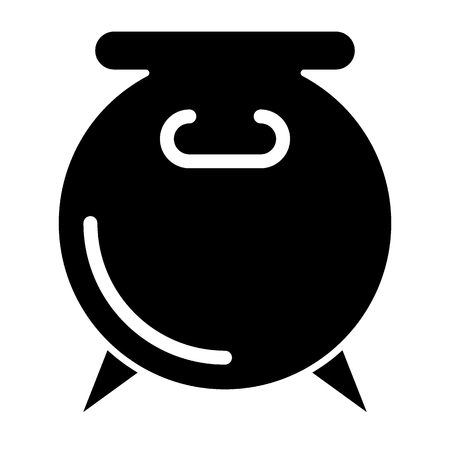 Pot solid icon. Cauldron vector illustration isolated on white. Boiler glyph style design, designed for web and app.の写真素材
