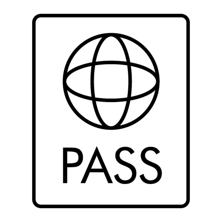 Passport thin line icon. Document vector illustration isolated on white. Identification outline style design, designed for web and app.のイラスト素材
