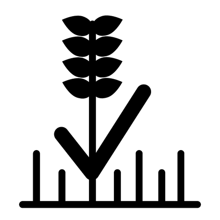 Wheat solid icon. Grain vector illustration isolated on white. Agriculture glyph style design, designed for web and app.のイラスト素材