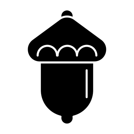 Acorn solid icon. Oak vector illustration isolated on white. Autumn glyph style design, designed for web and app.の写真素材
