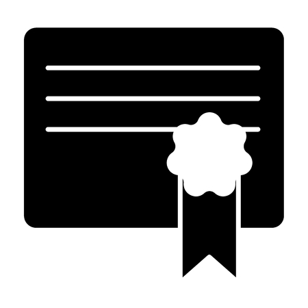 Certificate solid icon. Document vector illustration isolated on white. Diploma glyph style design, designed for web and app.のイラスト素材