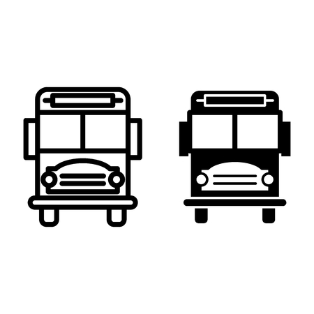 School bus line and glyph icon. Vehicle vector illustration isolated on white. Transport outline style design, designed for web and app.の写真素材
