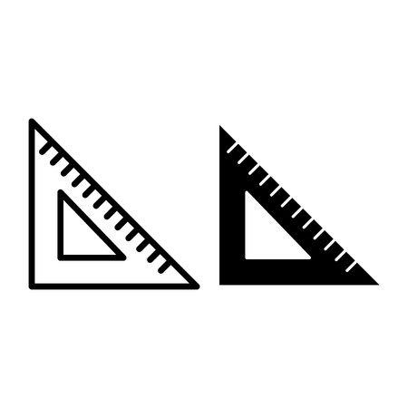 Triangle ruler line and glyph icon. Centimeter vector illustration isolated on white. Measure outline style design, designed for web and app.の写真素材