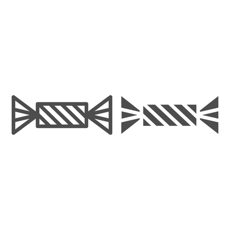 Candy line and glyph icon. Sweets vector illustration isolated on white. Striped lollipop outline style design, designed for web and app.のイラスト素材