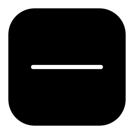 Minus button solid icon. Negative sign in square illustration isolated on white. No button glyph style design, designed for web and app.のイラスト素材