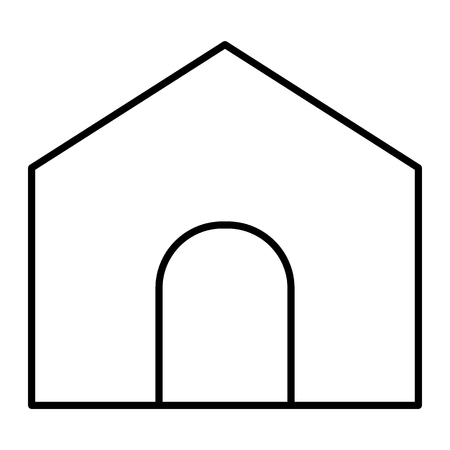 Home page thin line icon. House illustration isolated on white. Main page outline style design, designed for web and app.の写真素材