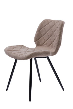 Contemporary beige dining chair isolated on white background. Dining or cafe elegant armchair.の写真素材
